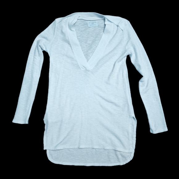 White Anthropologie Sol Angeles Deep V-Neck Tunic Sweater Top Whi… - Picture 7 of 9